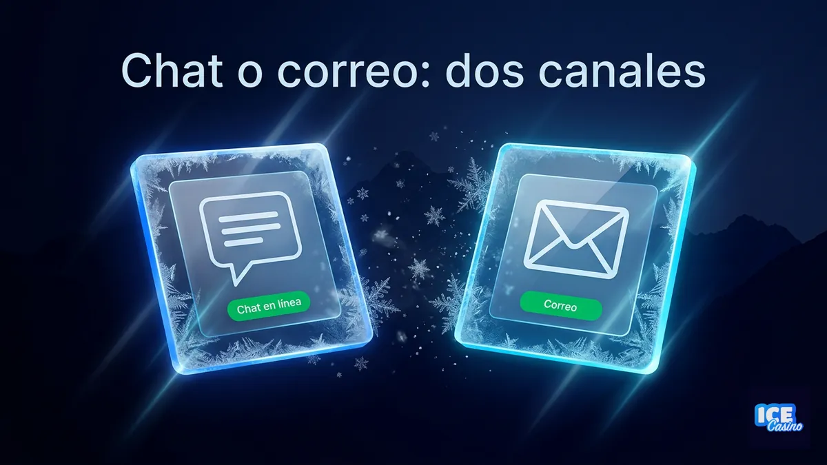 Comparación de los dos canales de contacto de Ice Casino: chat en línea y correo electrónico de soporte