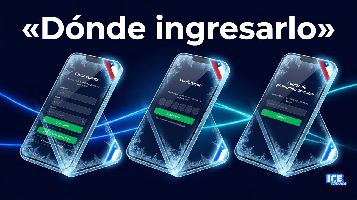 Pasos para ingresar el código promocional en el registro de Ice Casino Chile