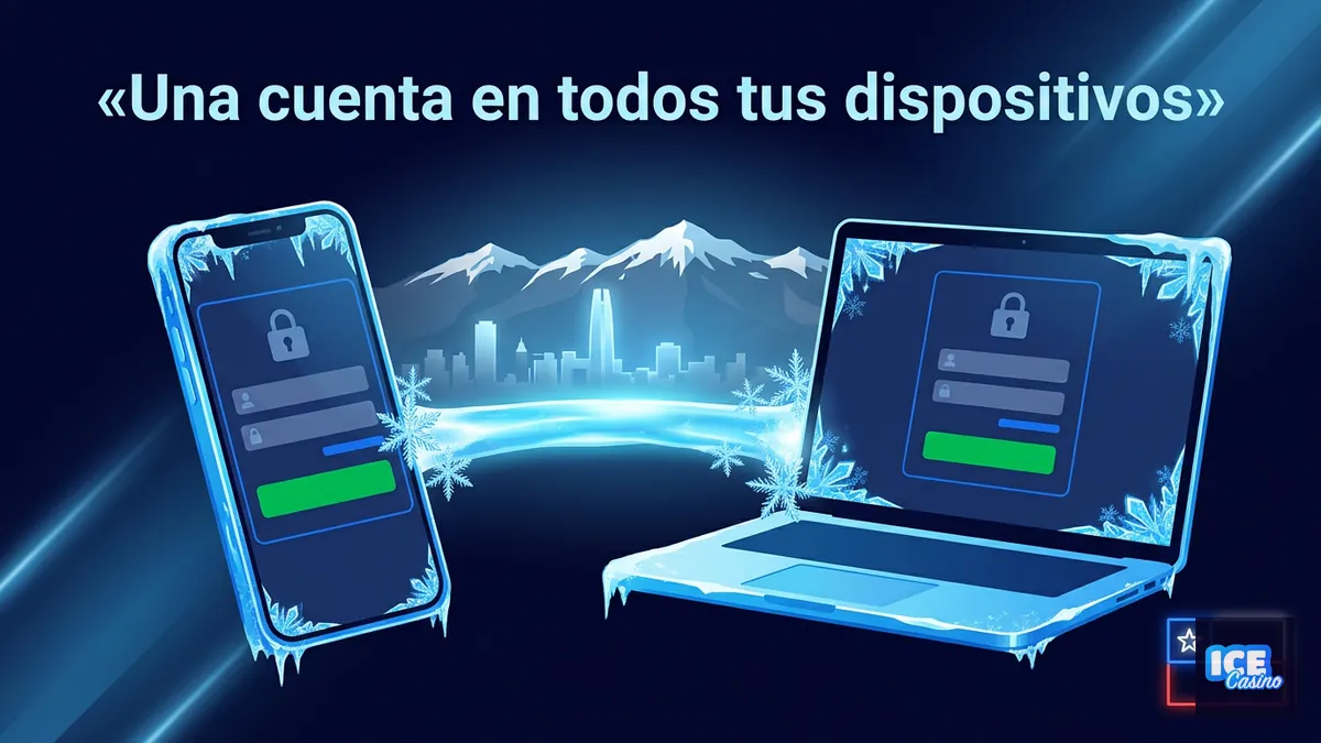 Celular y computador sincronizados con la misma cuenta de Ice Casino, sin volver a iniciar sesión