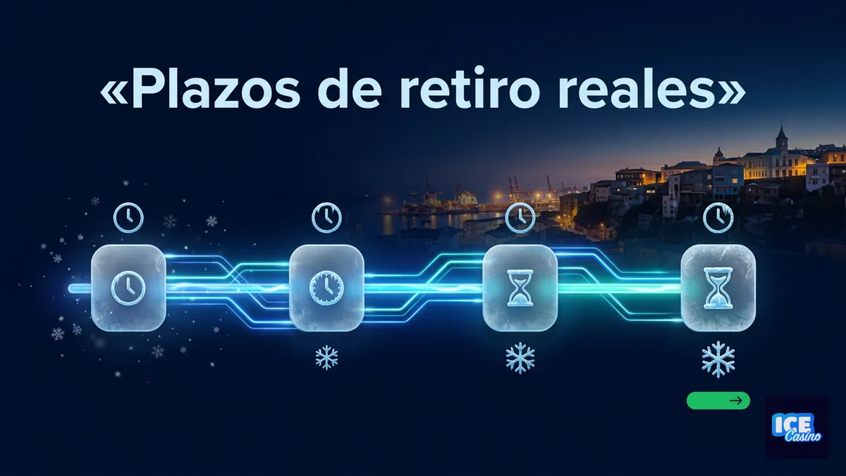 Línea de tiempo de plazos de retiro por monto en Ice Casino Chile, de minutos a días hábiles