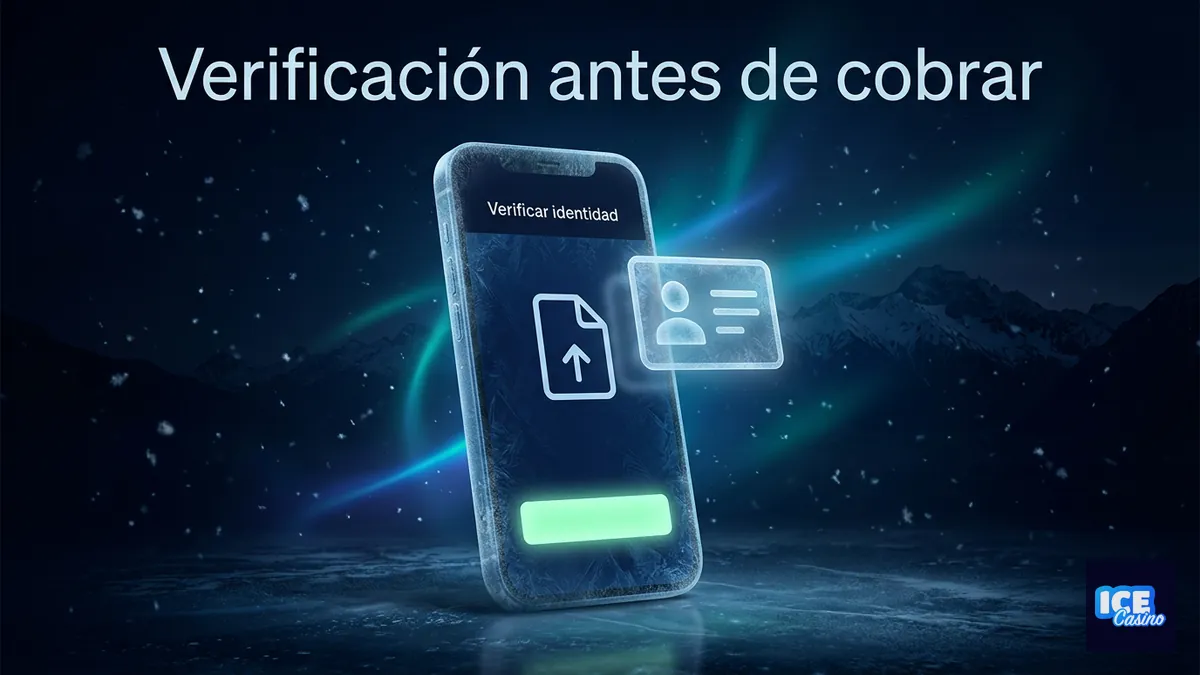 Pantalla de verificación de identidad para retirar dinero en Ice Casino Chile